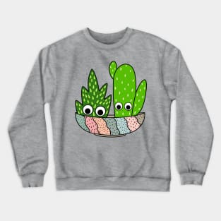 Cute Cactus Design #213: Cacti Arrangement In A Nice Planter Bowl Crewneck Sweatshirt